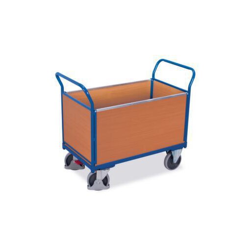 Vierwandwagen, Tragl. 500kg, Ladefl. LxB 1000x660mm, Holzplatte, 4 Wände