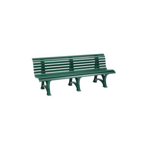 Parkbank, HxBxT 800x2000x450mm, 13 Latten, PVC-Leisten-Sitz grün