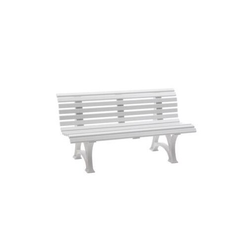 Parkbank, HxBxT 800x1500x450mm, 13 Latten, PVC-Leisten-Sitz weiß