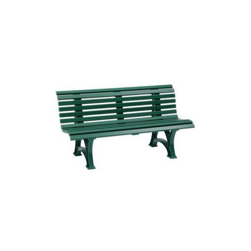 Parkbank, HxBxT 800x1500x450mm, 13 Latten, PVC-Leisten-Sitz grün