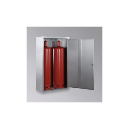 Gasflaschenschrank, f. 2x33kg Flasche, HxBxT 1435x860x400mm, m. Dach