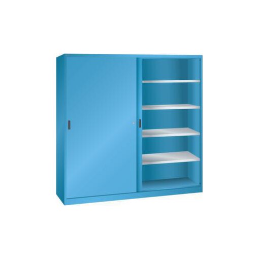 Schiebetürenschrank,HxBxT 1950x2000x580mm,8xStahlboden,Mitteltrennwand