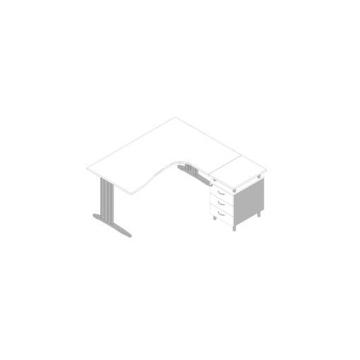 Büro-Set, 1 Schreibtisch, 1 Standcontainer, Tisch HxBxT 730x1600x1650mm