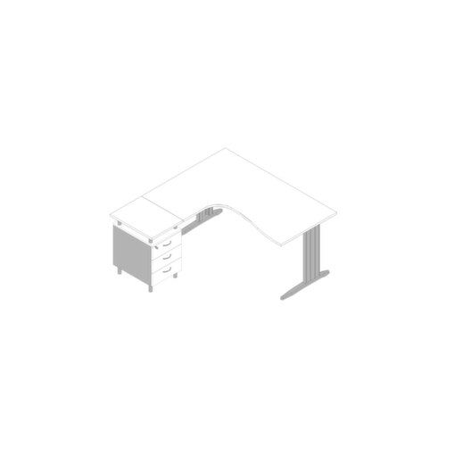 Büro-Set, 1 Schreibtisch, 1 Standcontainer, Tisch HxBxT 730x1600x1650mm