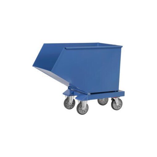 Kippwagen,öldicht,HxLxB 1099x1458x855mm,0,6m³,Tragl. 750kg,RAL5007,Rollen