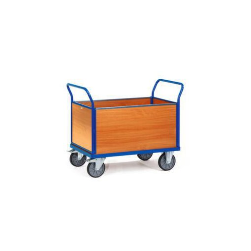 Vierwandwagen, Tragl. 500kg, Ladefl. LxB 1000x700mm, Holzplatte, 4 Wände