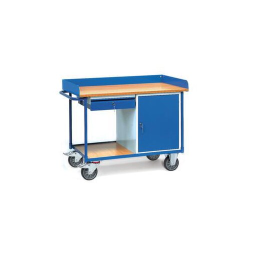 Schrankwagen, Tragl. 400kg, Ladefl. LxB 1120x650mm, RAL5007, 1 Schrank