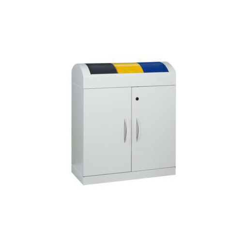 Wertstoffsammelstation, feuerhemmend, 3x45l, HxBxT 975x860x320mm