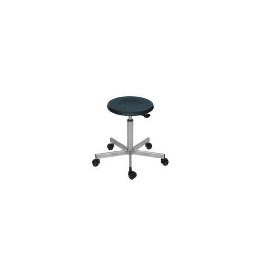 Hocker, Sitz H 500-690mm, Sitz schwarz, Gestell Edelstahl, Rollen