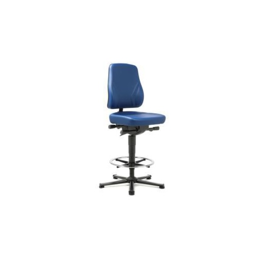 Arbeitsdrehstuhl,Sitz Kunstleder blau,Sitz HxBxT 570-830x460x410-470mm