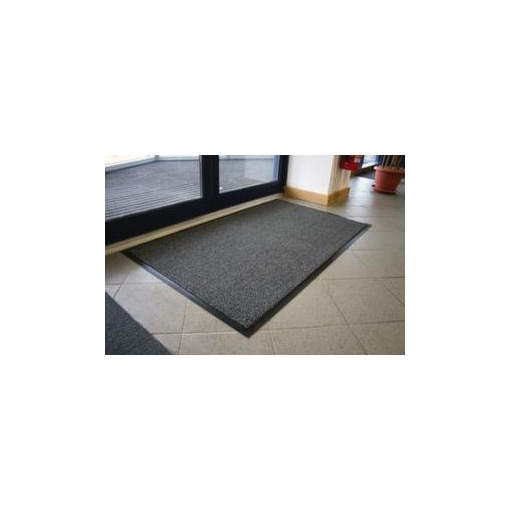 Schmutzfangmatte,HxLxB 7x1800x1200mm,PP,Velours-Oberfläche,schwarz/Stahl