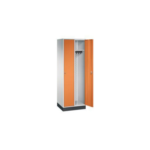 Garderobenschrank,RAL7035/RAL2000,HxBxT 1950x620x500mm,2 Abt.