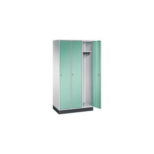 Garderobenschrank,RAL7035/RAL6027,HxBxT 1950x920x500mm,3 Abt.