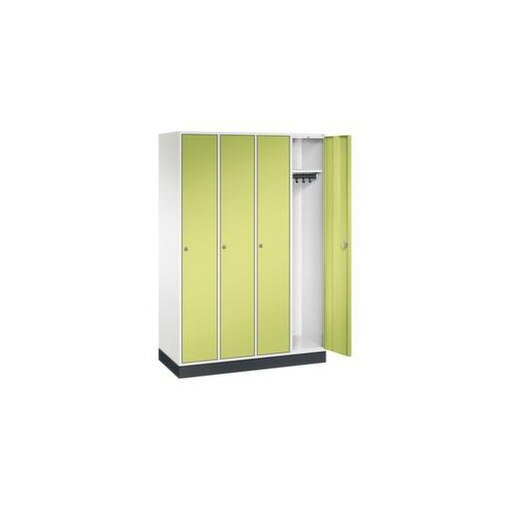 Garderobenschrank,RAL7035/RDS1108060,HxBxT 1950x1220x500mm,4 Abt.