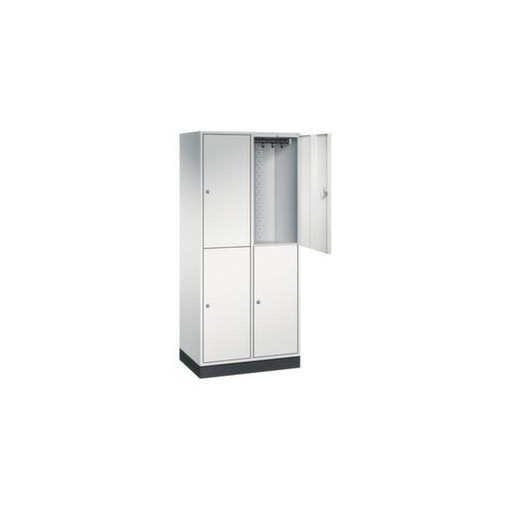 Großraum-Garderobenschrank,RAL7035,HxBxT 1950x820x500mm,2x2 Abt.