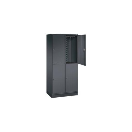 Großraum-Garderobenschrank,HxBxT 1950x820x500mm,2x2 Abt.,Abt. B 360mm