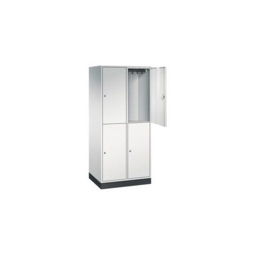 Großraum-Garderobenschrank,RAL7035,HxBxT 1950x820x600mm,2x2 Abt.