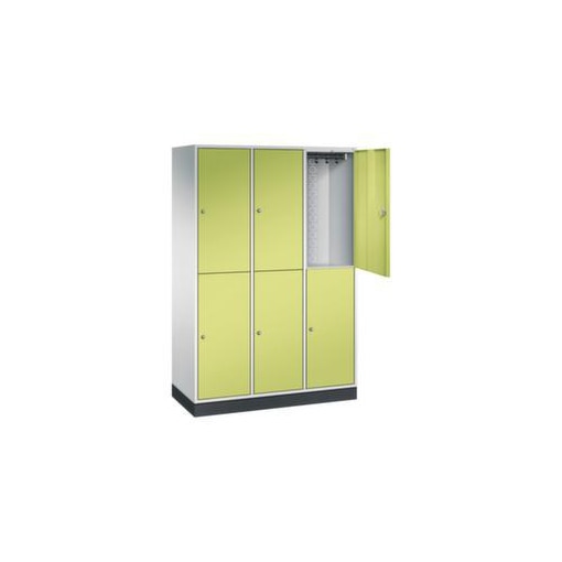 Doppelstöckiger Garderobenschrank,HxBxT 1950x1220x500mm,3x2 Abt.