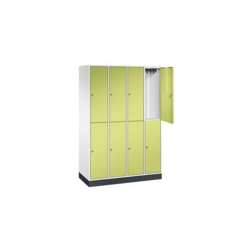 Doppelstöckiger Garderobenschrank,HxBxT 1950x1220x500mm,4x2 Abt.