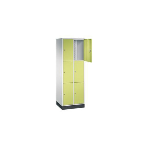 Schließfachschrank,RAL7035/RDS1108060,HxBxT 1950x620x500mm,2x3 Fächer