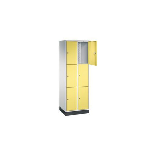 Schließfachschrank,RAL7035/RDS0959059,HxBxT 1950x620x500mm,2x3 Fächer