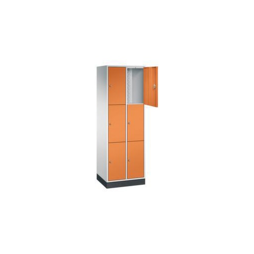 Schließfachschrank,RAL7035/RAL2000,HxBxT 1950x620x500mm,2x3 Fächer