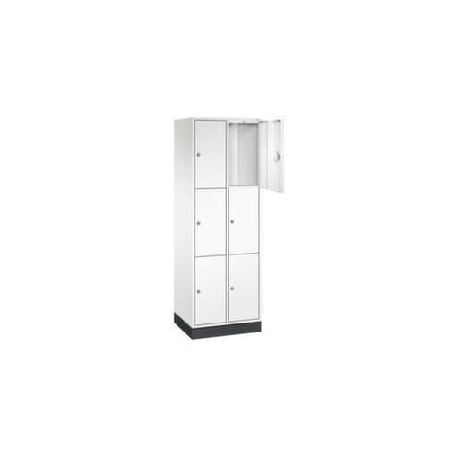 Schließfachschrank,HxBxT 1950x620x500mm,2x3 Fächer,Zyl.-Schl.,Sockel