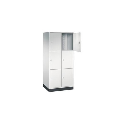 Großraum-Schließfachschrank,RAL7035,HxBxT 1950x820x600mm,2x3 Fächer