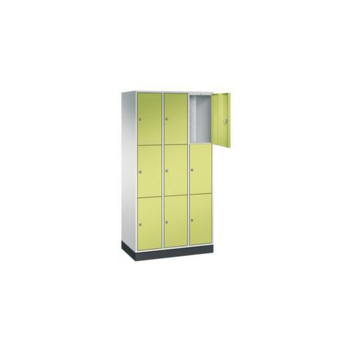 Schließfachschrank,RAL7035/RDS1108060,HxBxT 1950x920x500mm,3x3 Fächer