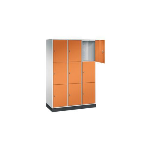 Großraum-Schließfachschrank,RAL7035/RAL2000,HxBxT 1950x1220x500mm