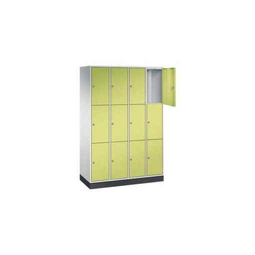 Schließfachschrank,RAL7035/RDS1108060,HxBxT 1950x1220x500mm,4x3 Fächer