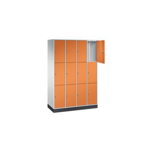 Schließfachschrank,RAL7035/RAL2000,HxBxT 1950x1220x500mm,4x3 Fächer