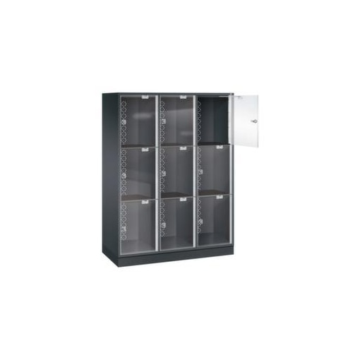 Großraum-Schließfachschrank,HxBxT 1750x1220x500mm,3x3 Fächer,Zyl.-Schl.