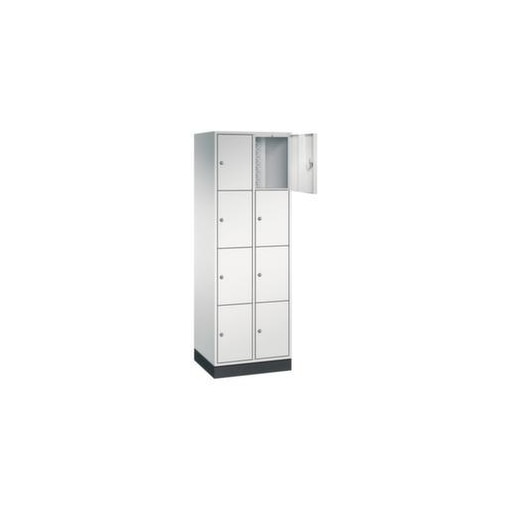 Schließfachschrank,RAL7035,HxBxT 1950x620x500mm,2x4 Fächer,Zyl.-Schl.