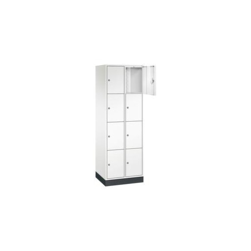 Schließfachschrank,HxBxT 1950x620x500mm,2x4 Fächer,Zyl.-Schl.,Sockel