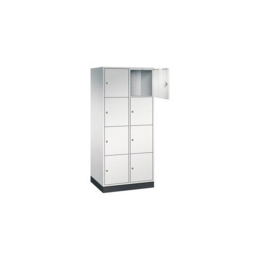 Großraum-Schließfachschrank,RAL7035,HxBxT 1950x820x600mm,2x4 Fächer