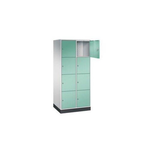 Großraum-Schließfachschrank,RAL7035/RAL6027,HxBxT 1950x820x600mm