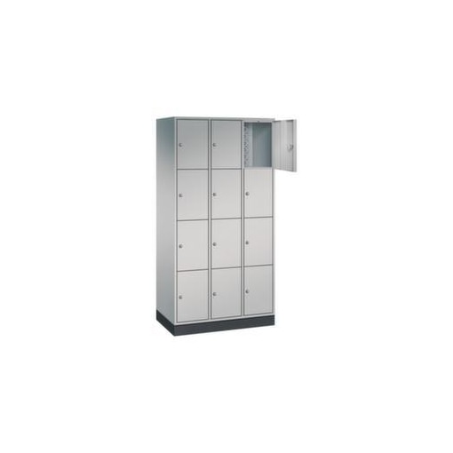 Schließfachschrank,HxBxT 1950x920x500mm,3x4 Fächer,Zyl.-Schl.,Sockel