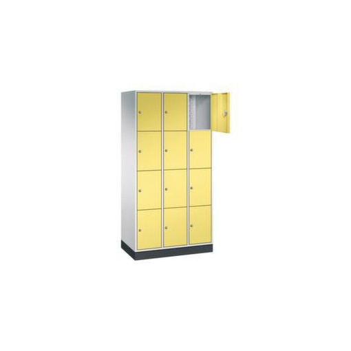 Schließfachschrank,RAL7035/RDS0959059,HxBxT 1950x920x500mm,3x4 Fächer