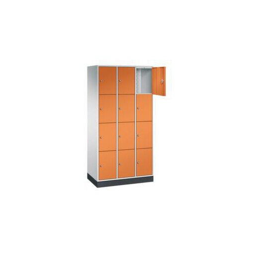 Schließfachschrank,RAL7035/RAL2000,HxBxT 1950x920x500mm,3x4 Fächer