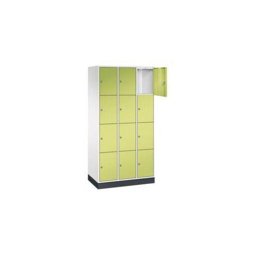 Schließfachschrank,HxBxT 1950x920x500mm,3x4 Fächer,Zyl.-Schl.,Sockel