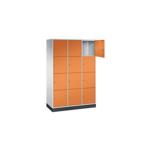 Großraum-Schließfachschrank,RAL7035/RAL2000,HxBxT 1950x1220x500mm