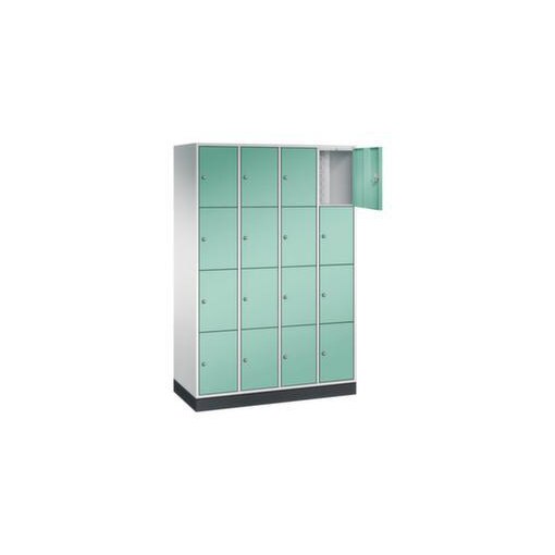 Schließfachschrank,RAL7035/RAL7021,HxBxT 1950x1220x500mm,4x4 Fächer