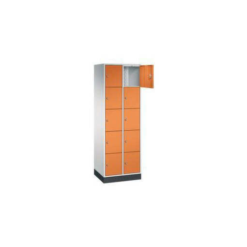 Schließfachschrank,RAL7035/RAL2000,HxBxT 1950x620x500mm,2x5 Fächer