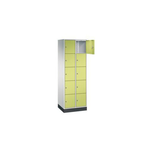 Schließfachschrank,RAL7035/RDS1108060,HxBxT 1950x620x500mm,2x5 Fächer