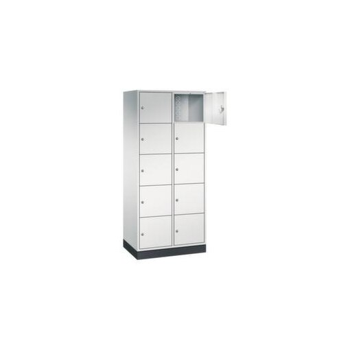 Großraum-Schließfachschrank,RAL7035,HxBxT 1950x820x500mm,2x5 Fächer