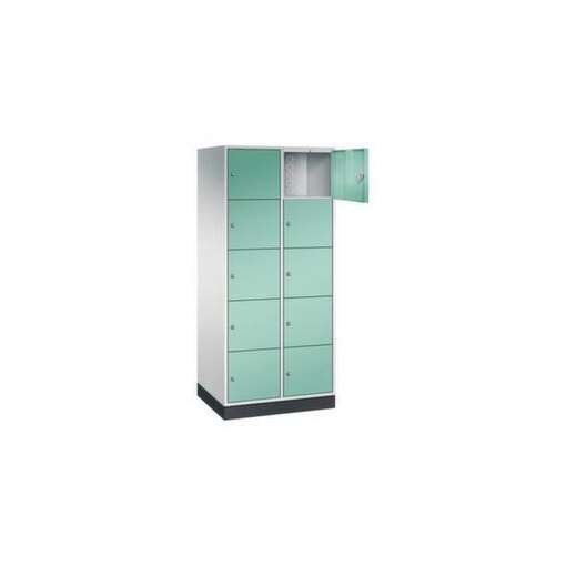 Großraum-Schließfachschrank,RAL7035/RAL6027,HxBxT 1950x820x600mm