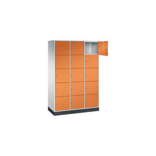 Großraum-Schließfachschrank,RAL7035/RAL2000,HxBxT 1950x1220x500mm