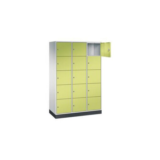 Großraum-Schließfachschrank,RAL7035/RDS1108060,HxBxT 1950x1220x500mm