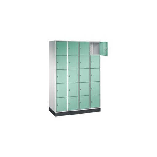 Schließfachschrank,RAL7035/RAL6027,HxBxT 1950x1220x500mm,4x5 Fächer